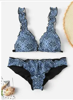 

New Women Floral Print Bikinis Sexy Swimsuit New Bandage Swimwear Low Waist Bathing Suit Brazilian Beachwear Thongs Bathing suit