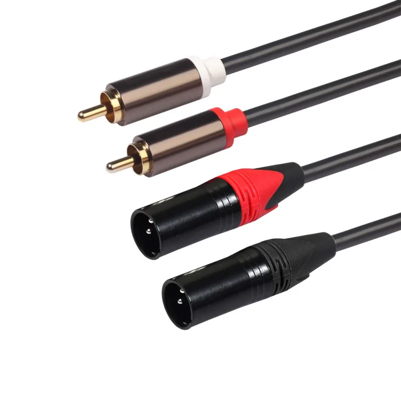 Алюминиевый сплав XLR к двойному RCA аудио кабель 2 RCA штекер к XLR 3 Pin Женский Cannon смешивания кабель усилителя штекер Cannon кабель