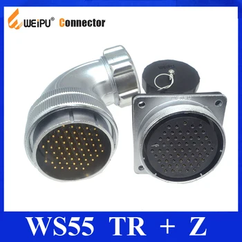 

Original Weipu WS55 Connector TR + Z 4 7 40 53 61 Pin WS55 TR Angled Metal Hose Cable Plug Z Female Square Flange Socket Power