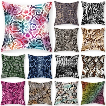 

Snake Pattern Print Decorative Cushions Pillowcase Polyester Cushion Cover Throw Pillow 45*45 Sofa Decoration Pillowcover 40862