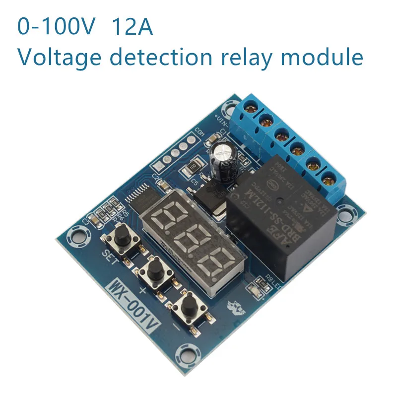 

0-100V voltage detection relay module 12A charging and discharging voltage monitoring, voltage upper and lower limit control