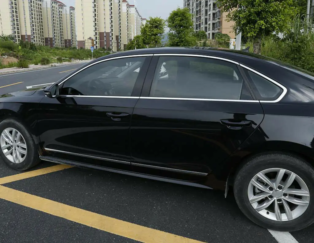 Car modification Car accessories Stainless Steel Window Strip Cover Trim For Volkswagen Passat