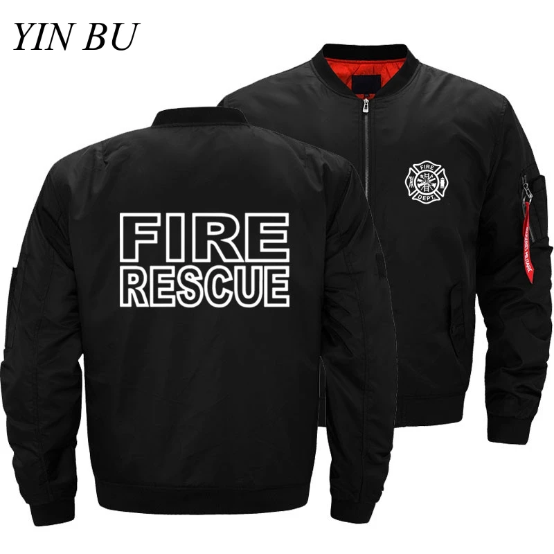 Men's Fire Rescue Firefighter Fireman Windbreakers Bomber Jacket Men