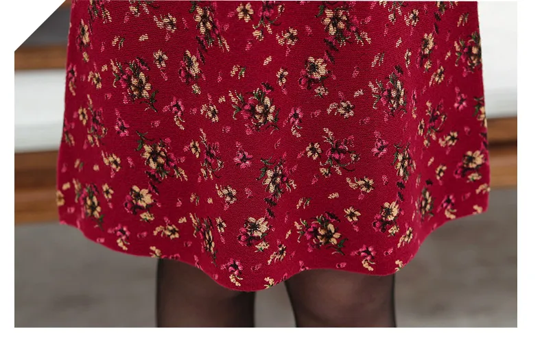 XJXKS осень женское трикотажное платье-свитер винтажное реактивная печать Vestidos длинный пуловер с v-образным вырезом плюс размер длинный свитер