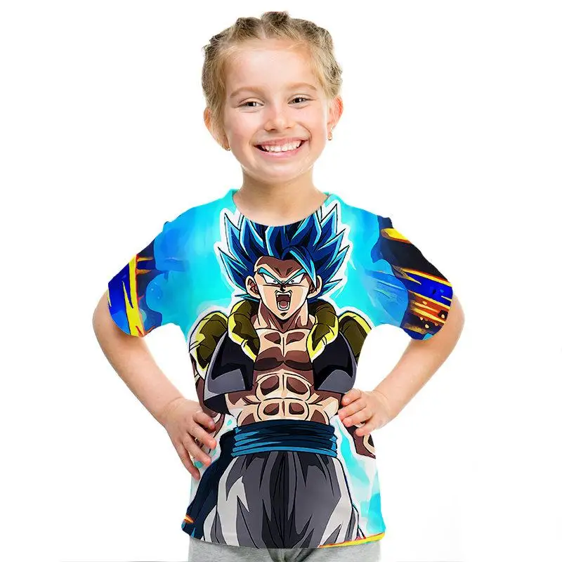 Goku/Vegeta patrn Dragon Ball animacin patrn nios camiseta impresin 3D nios camiseta hombres/nias moda camiseta