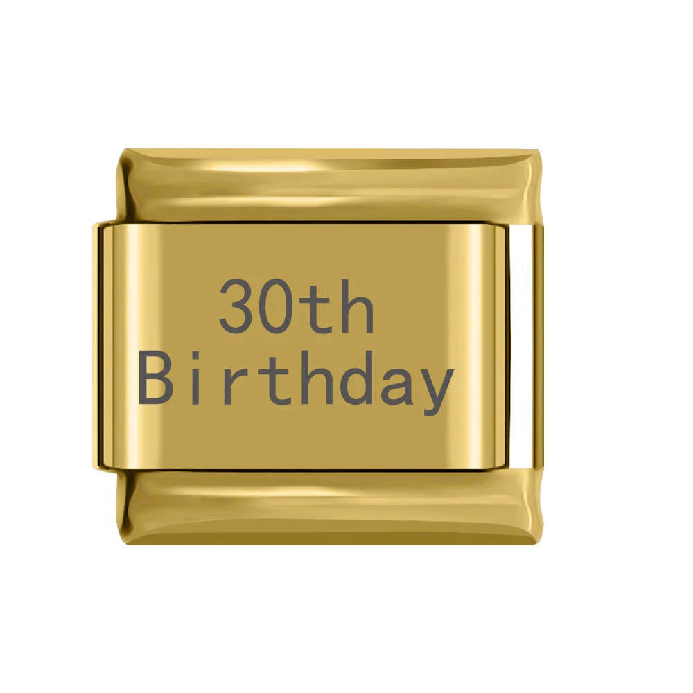 Fyour 9 мм ширина 18th 20th 21th подарок на день рождения талисманы браслет делая маргаритку подвеска любовь подходит браслет DJ28 - Окраска металла: G