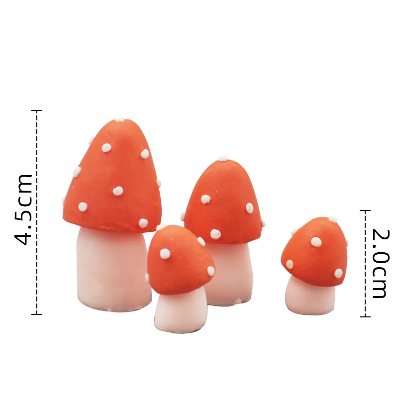 

Jungle Safari Mushroom Cake Topper Decoration Birthday Cupcake Polymer Clay Stocking Stuffers Woodland Creatures Figurines 4 PCS