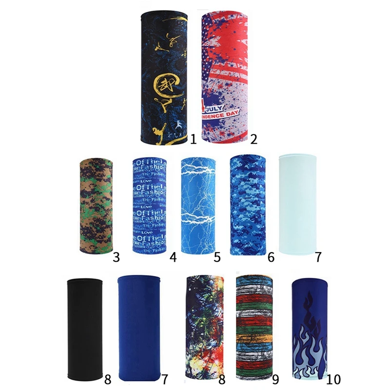 

1Pc Unisex Iced Silk Tube Bandana Headband Cool Printed Hiking Protection Neck Gaiter Scarf Face Running Sports Balaclava