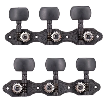 

A Set Vintage Acoustic Guitar String Tuning Pegs Guitar Tuners Acacia Knobs 3R3L Black