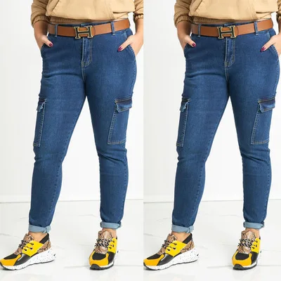 

Express Europe and America top selling jeans women's side three dimensional bag jeans casual pants women's pants
