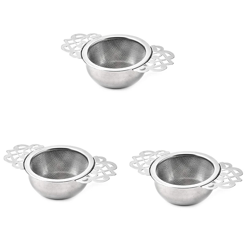3-упаковка, нержавеющая сталь сетка для заварки чая ситечко с капельницей для подвешивания на чайные горшки, кружки, чашки для крутого чая с листьями и