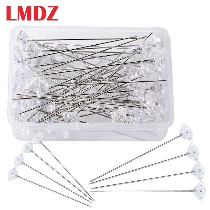 Corsage Bouquet Pins Diamond-Pins Head-End Plastic-Box Crystal Floral Wedding LMDZ