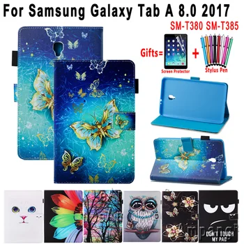 

Smart Case for Samsung Galaxy Tab A 8.0 2017 SM-T380 SM-T385 Pu Leather Silicone Soft Shockproof Flip Tablet Cover Shell