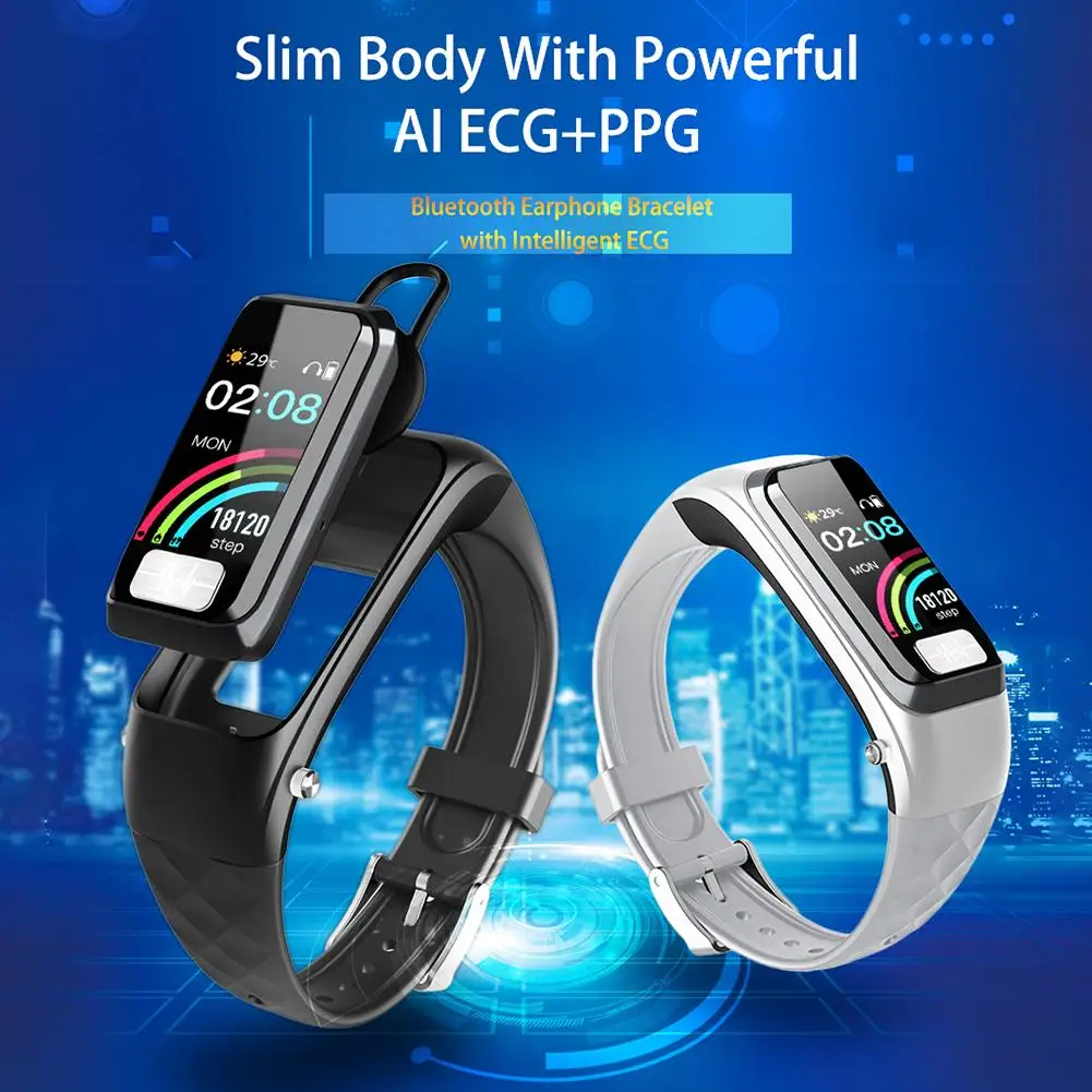H207 Bluetooth 5,0 смартфон браслет IP67 Водонепроницаемый AI EKG ЭКГ+ PPG информация о вызывающем абоненте синхронный дисплей мульти-спортивный режим