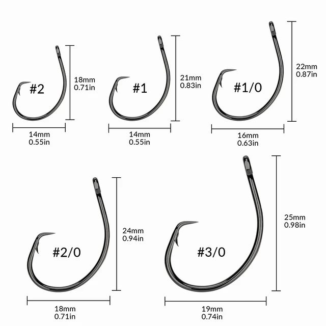 Circle Hooks Fishing  Fishhooks - 20pcs/lot Fishing Hook 2 1 1/0 2/0 3/0  In-line - Aliexpress