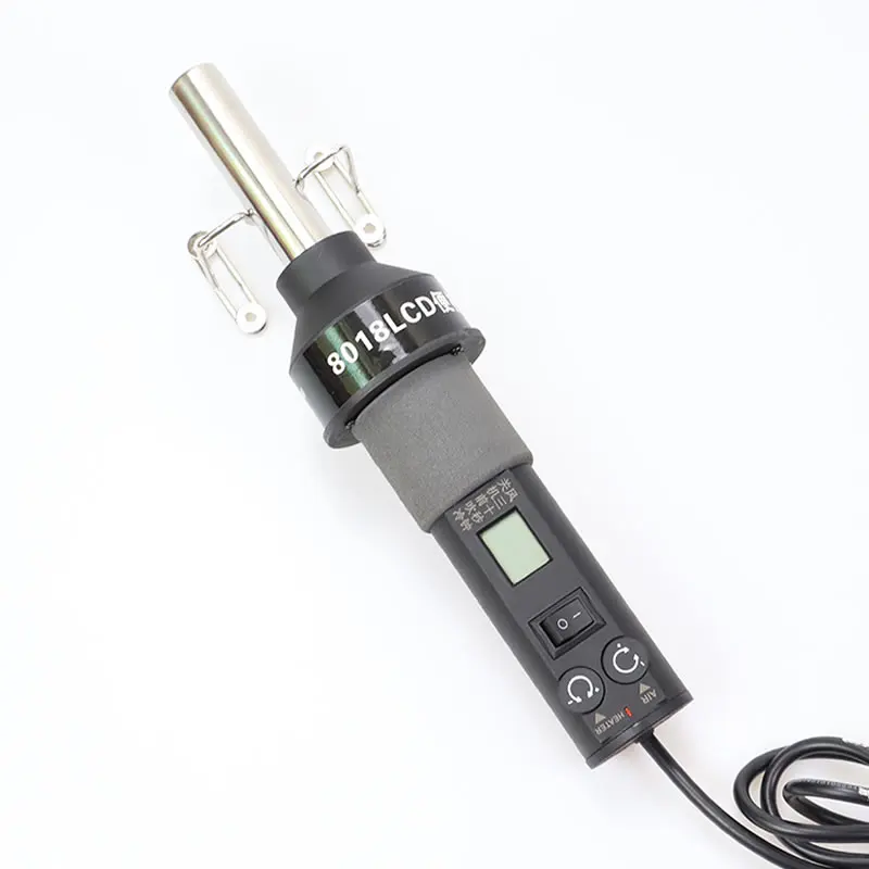 GJ8018LCD Hot Air Gun Handle Soldering Station Welding Heating Tools Temperature Adjustable Black Electronic Heater 4 BGA Nozzle 4