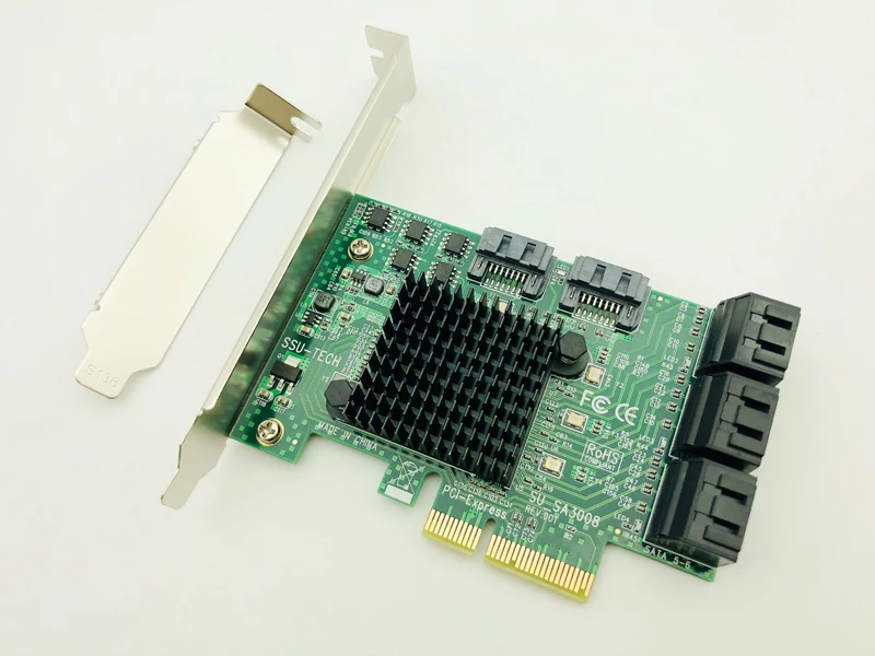 PCI-E PCI Express SATA 3,0 III 3 6 ГБ контроллер карточка SSD PCIe 8 Порты и разъёмы SATA карточка SSD SATA3.0 адаптер Райзер низкий профиль кронштейн