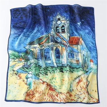 

2020 Design Women Silk Scarf Neck Hair Band Floral Print Square Foulard Scarves Head Wraps Accessories Kerchief Bandana