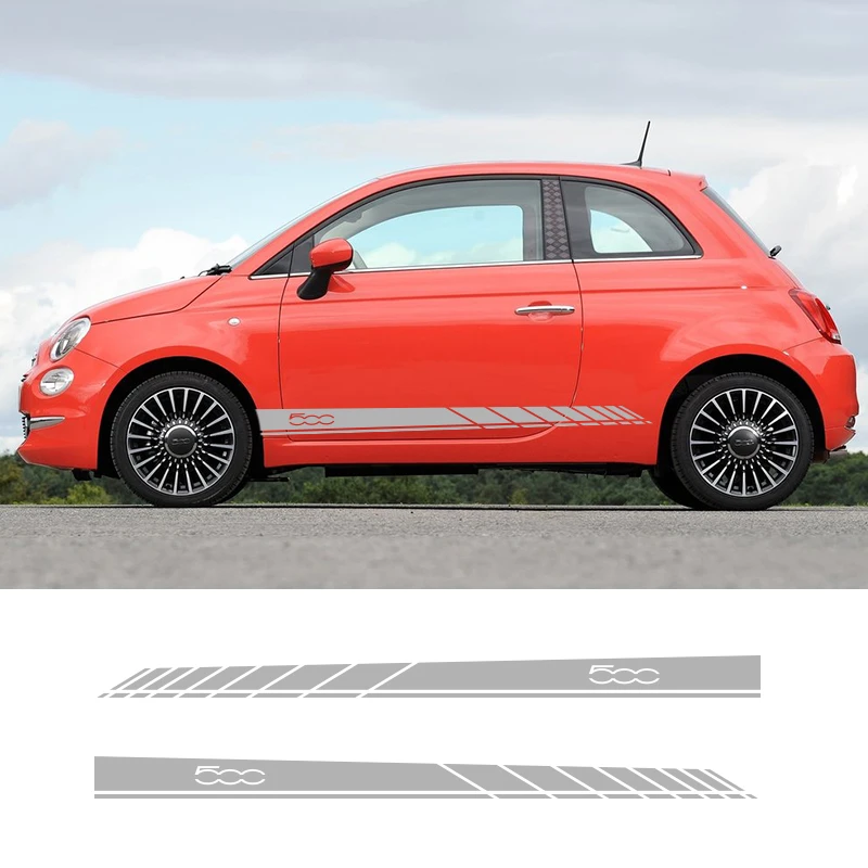 

2 PCS Car Vinyl Side Stripes Stickers Auto Graphics Decals For Fiat 500