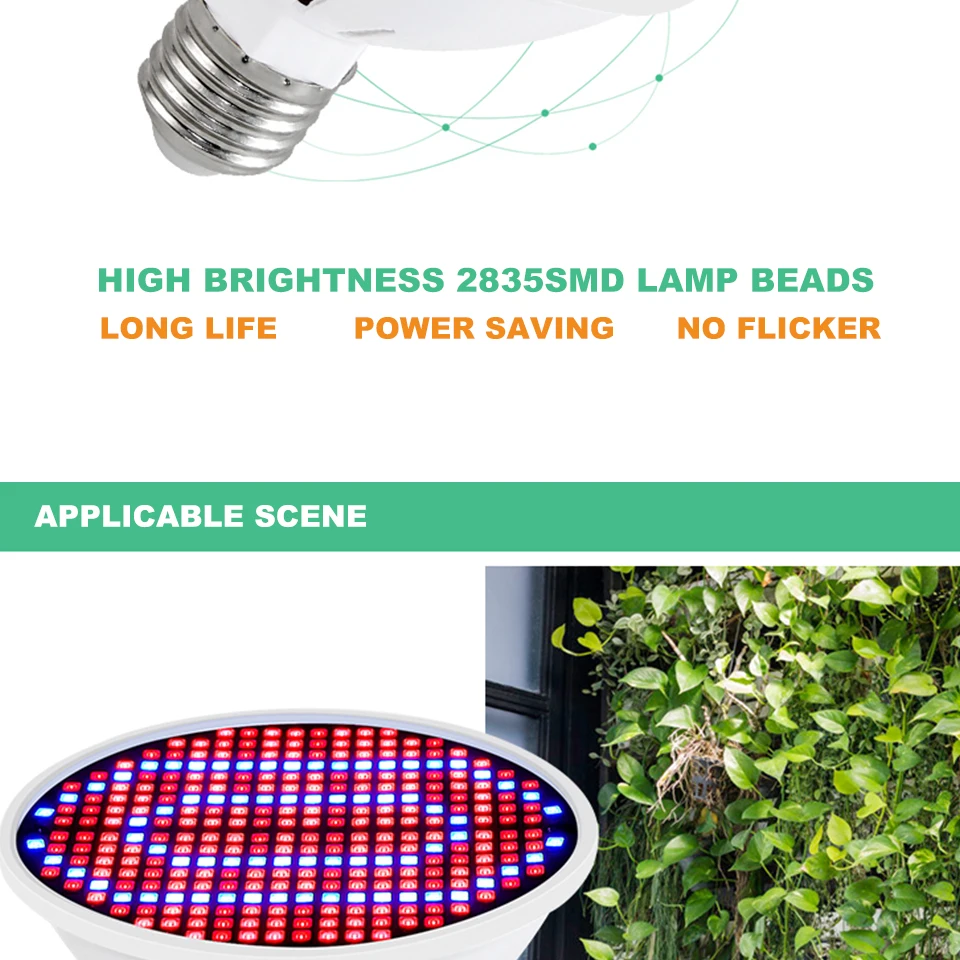 FOXGBF LED plant lamp cup E27 plant growth 220V 486080126200300 leds plant fill light Phyto Led Grow Bulb Red  Blue Spectrum (7)