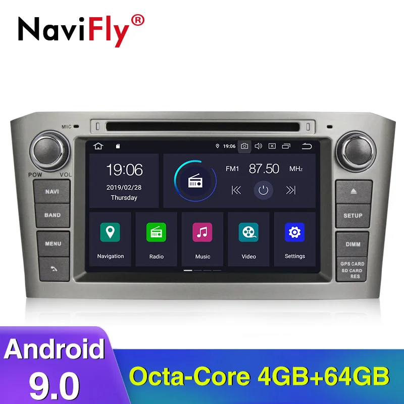 2 Din Android 9,0 авто gps навигации для Toyota Avensis T25 2003 2004 2005 2006 2007 2008 автомобильный dvd-радиоплеер