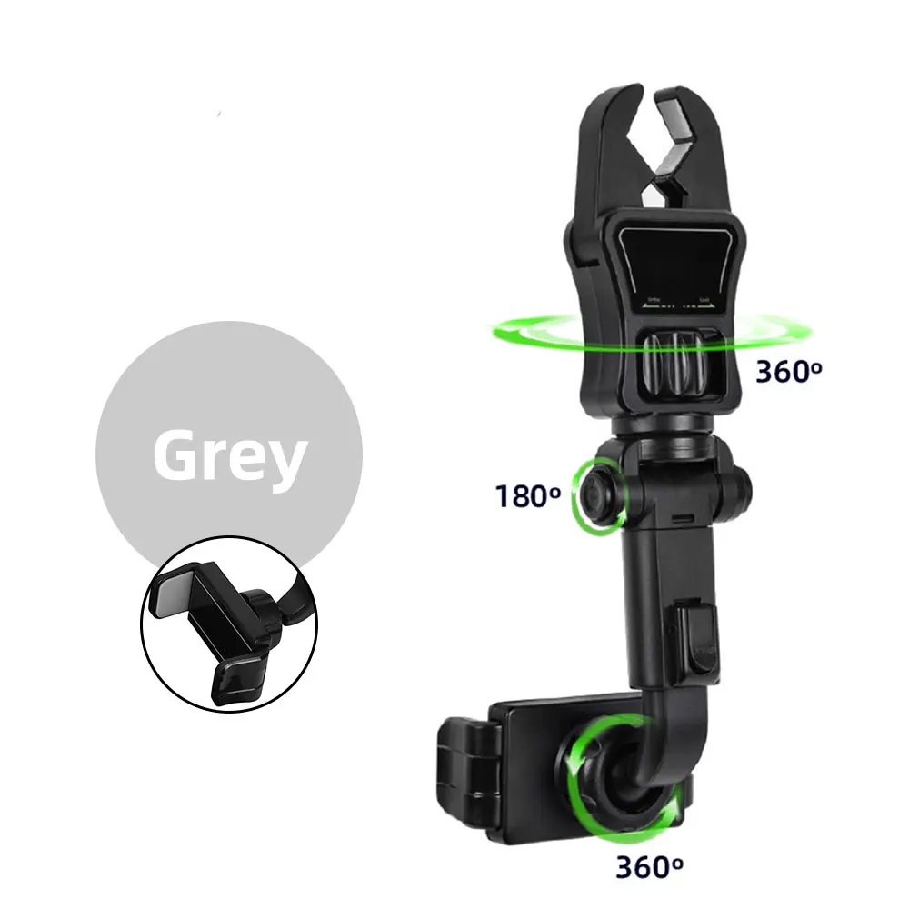 adjustable phone stand Universal Multifunction Rearview Mirror Phone Holder GPS Navigation Bracket For iPhone 12 11 Adjustable Clip Lazy Mount Stand phone stand for desk Holders & Stands