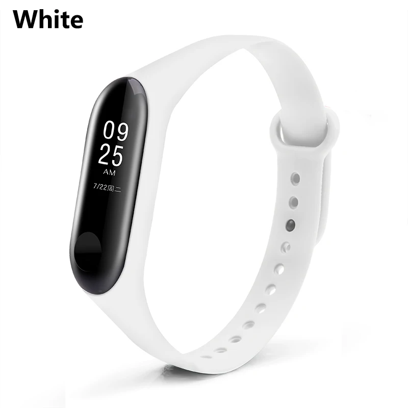 White Смарт Браслет ремешок для Xiaomi mi band 3 4 разнообразные узорные mi band запасная часть для mi llet 3/4 ТПУ Браслет ремешок - Цвет: White