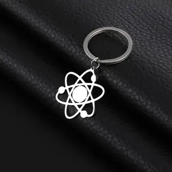 

My Shape Key Chain Chemistry Atom 316L Stainless Steel Key Ring Geometry Science Pendant Jewelry Gift For Women Keyholder