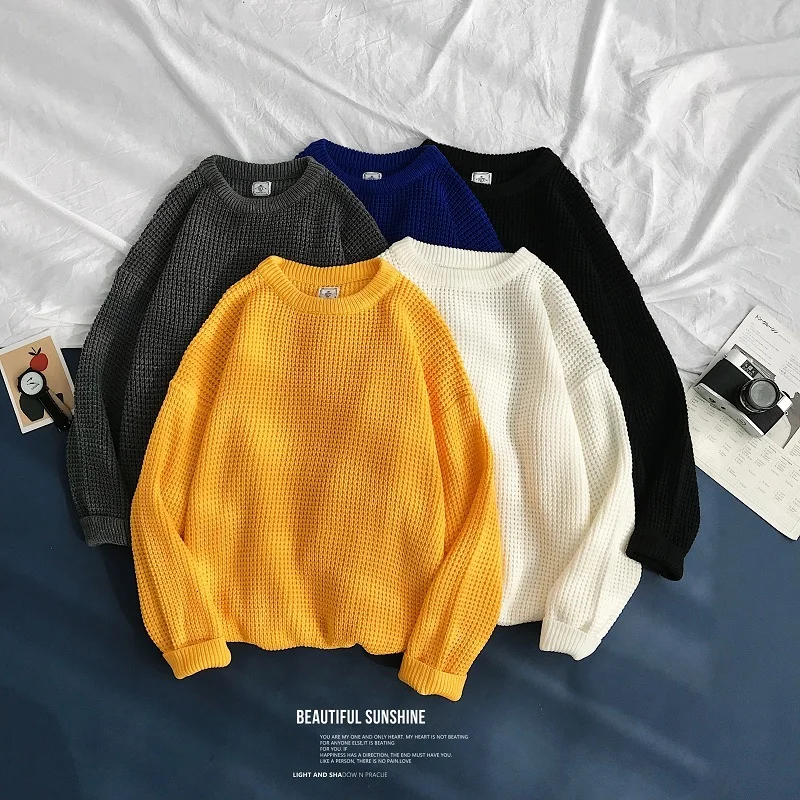 Winter Sweater Men Warm Fashion Sweter Solid Color Casual Knit Sweaters Man Loose Long-sleeved Pullover Men Sweter Clothes Winter Sweater Men Warm Fashion Sweter Solid Color Casual Knit Sweaters Man Loose Long-sleeved Pullover Men Sweter Clothes