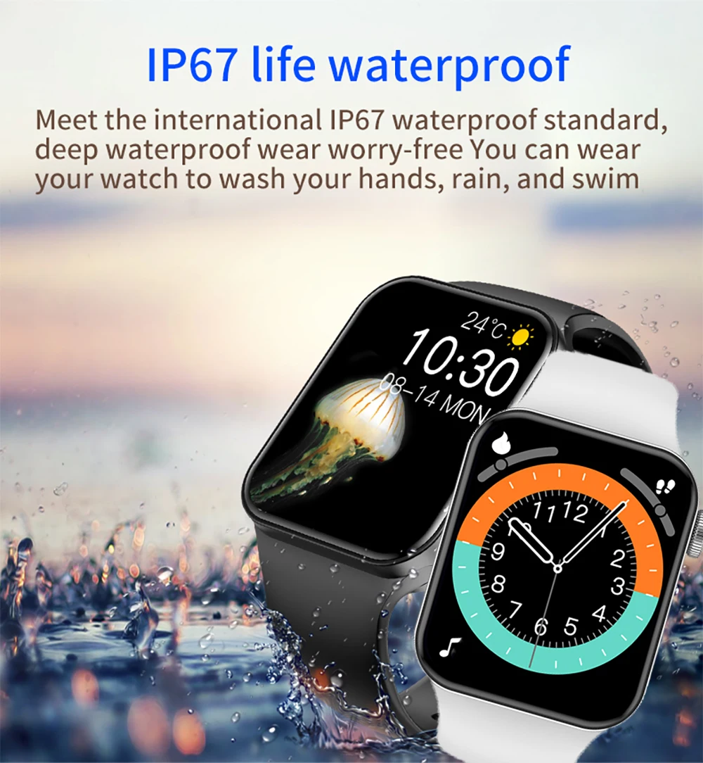 IWO T100 Plus Smart Watch Series 7 Heart Rate Monitor 2021 Smartwatch Men Women Fitness Tracker Bracelet For Android IOS Iphone