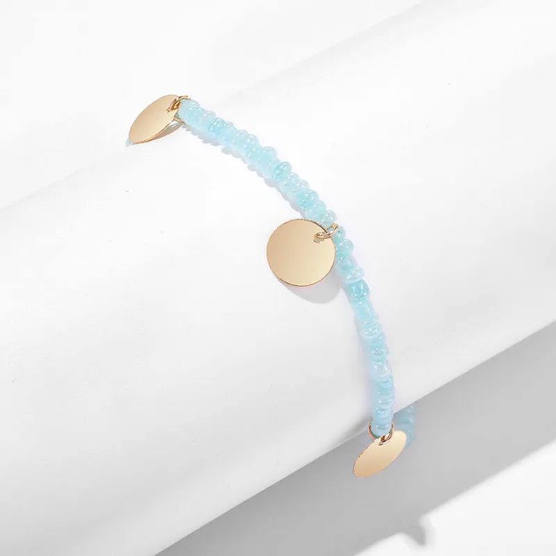 主图_Bohemian_Blue_Beads_Anklets_Bracelets_Simple_Gold_Color_Round_Sequins_Pendant_Anklets_For_Female_ (2)