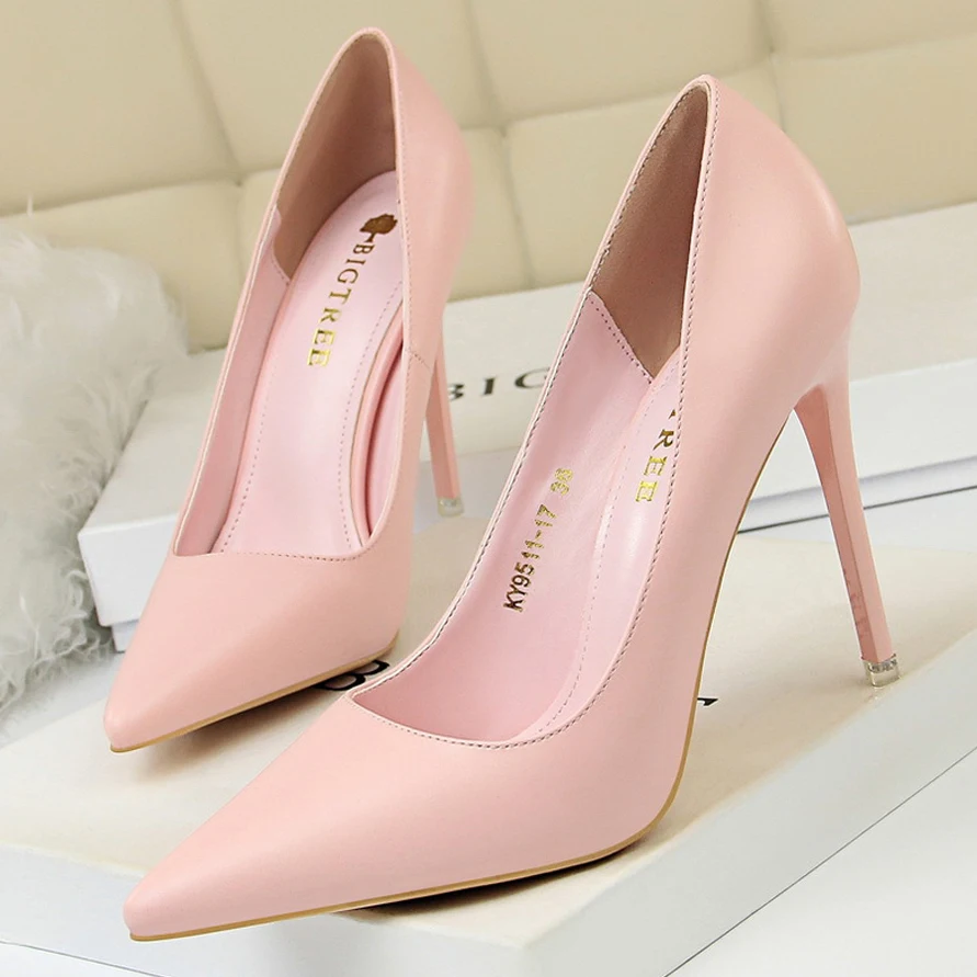 TAIAOJING Women's High Heels Solid Color High Heels Shoes Bow Fish Mouth  Peep Single Sandals High Heels Zapatillas - Walmart.com