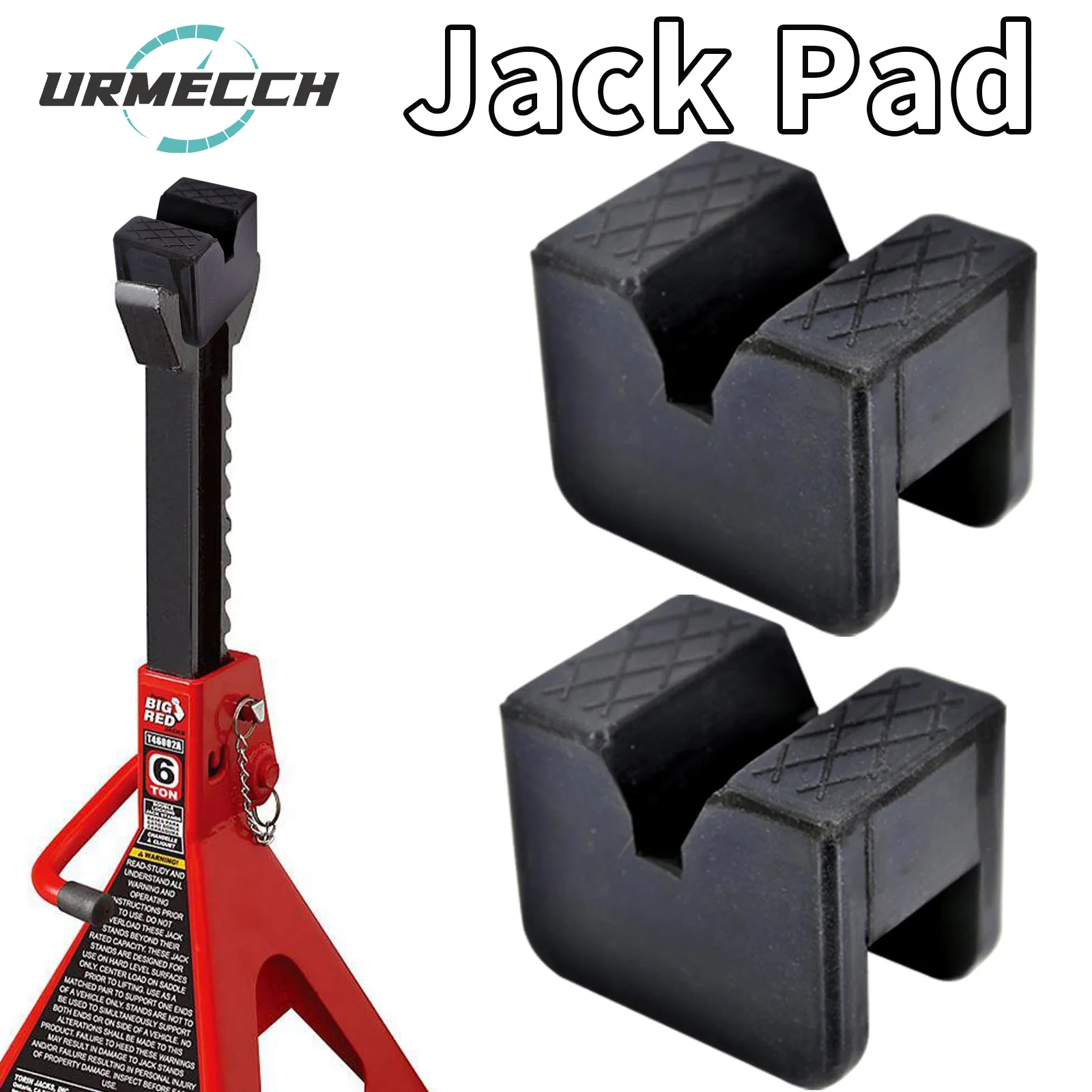 2xUniversalRubberSlottedSquareJackPadAdaptersForStandCarLift