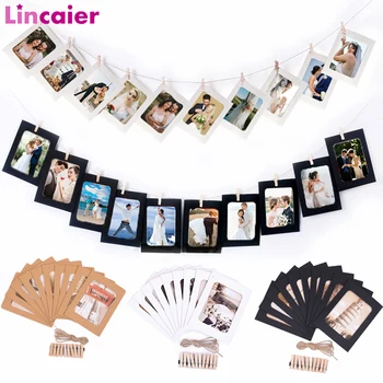 

10pcs DIY Paper Photo Frame Rustic Wedding Decoration Bachelorette Baby Bridal Shower Birthday Party Supplies Valentines Day