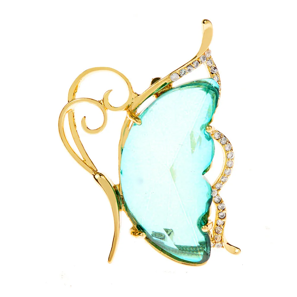 CINDY XIANG Crystal Butterfly Brooches For Women Elegant Insect Blue