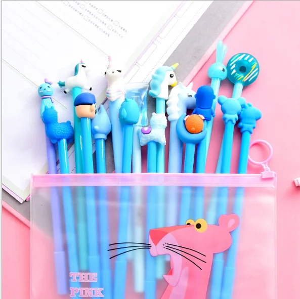 Creative 20Pcs/Set Lovely Girl Pink Cartoon Gel Pen Combination Suit Netural Black 0.5mm Signature Pen 100pcs/Lot/5Sets GP567