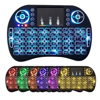 

Russian Spanish i8 Mini 7 Color Backlit Keyboard 2.4GHz Touchpad Fly Air Mouse