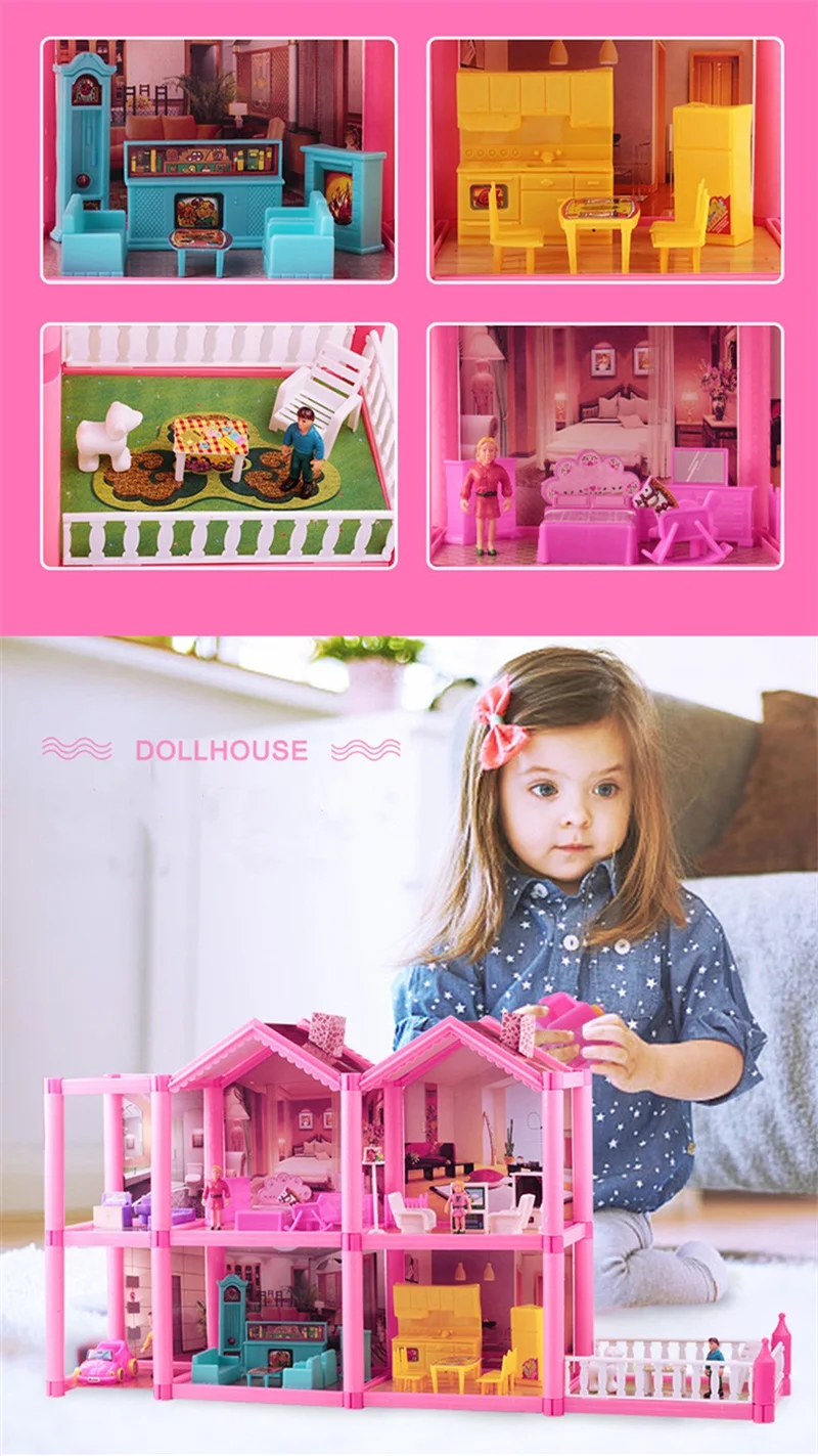 DIY моделирование роскошная вилла для кукол дом 3D Пазлы кукла игра понарошку в дом играть детские игрушки развивающие игрушки рождественские подарки на день рождения