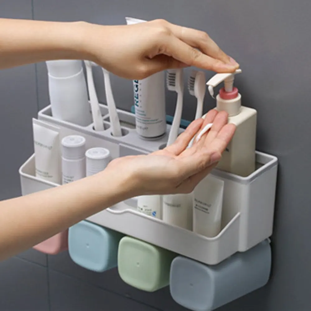 1 Набор многофункциональная зубная щетка держатели присоска зубная паста соковыжималка Диспенсер водонепроницаемый прочный ящик для хранения ванная комната