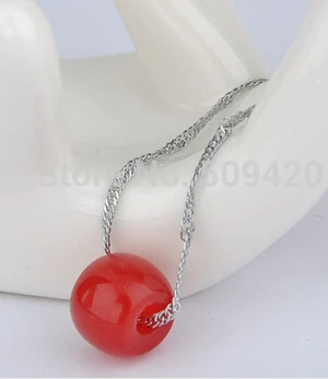 Бесплатная доставка&gt 5 шт красный нефрит Круглый баррель форма кулон ожерелье