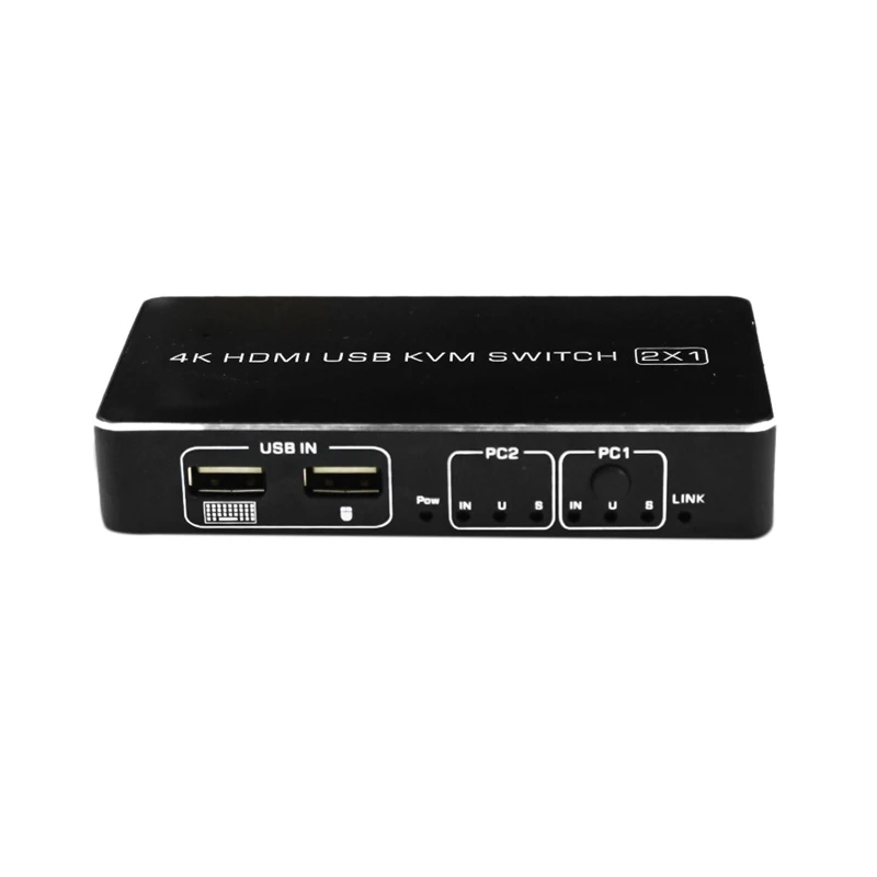 

4K HDMI KVM Switch 2In 1Out USB HDMI2.0 KVM Switcher Splitter with Cable for Keyboard Mouse Printer Monitor(EU Plug)
