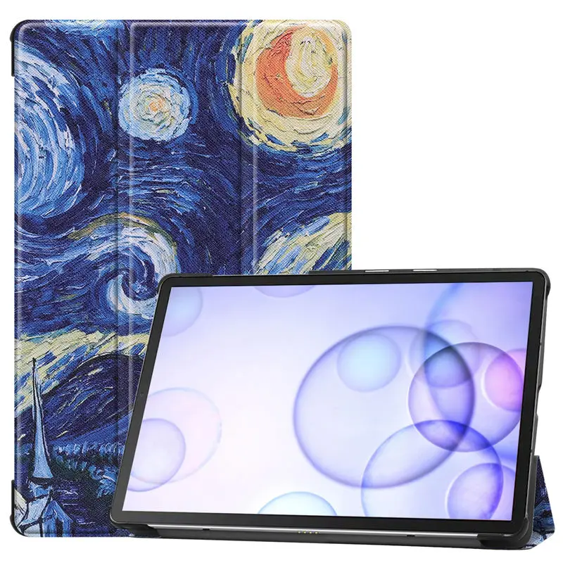 Чехол для Samsung Galaxy Tab S6 10,5 SM-T860 SM-T865 10," Smart Cover Funda планшет тонкая защитная подставка оболочка+ подарок - Цвет: P020