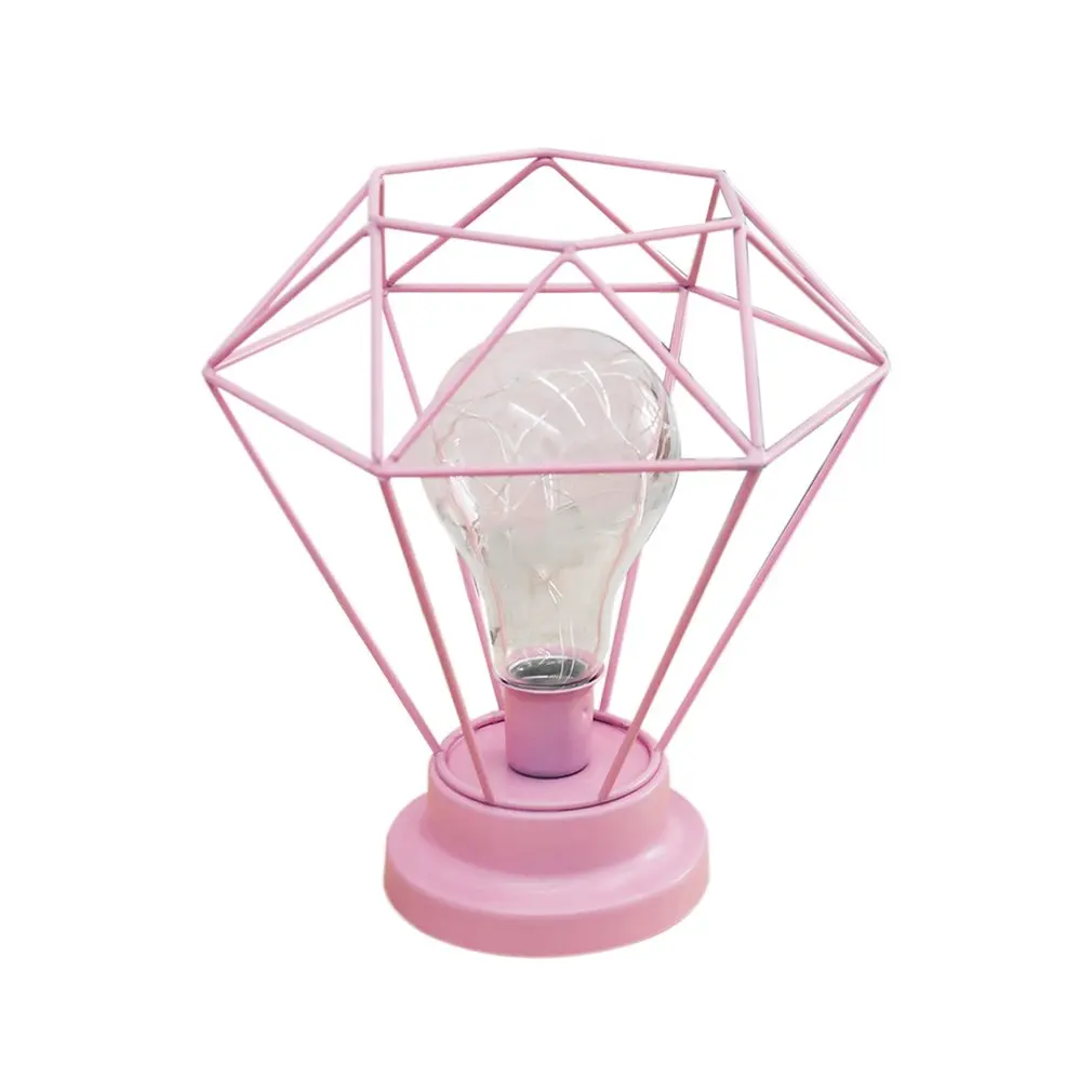 

ICOCO Romantic Diamond Shape Desk Lamp Battery Powered Night Light Tablet Lamp for Bedroon Home Decor Drop Shipping Sale