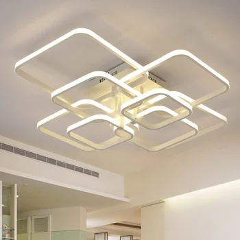 

Rectangle Acrylic Aluminum Modern Led ceiling lights for living room bedroom White Ceiling Lamp Fixtures