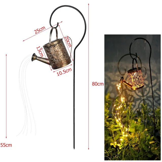 Garden Lights Decoration, Watering Can Lights, Star Type Shower Art