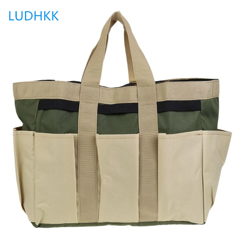 Multi-function Oxford Cloth Garden Plant Tool Bag Pouch Toolkit Tote Organizer with 8 Pockets Lawn Yard Carrier soft tool bag