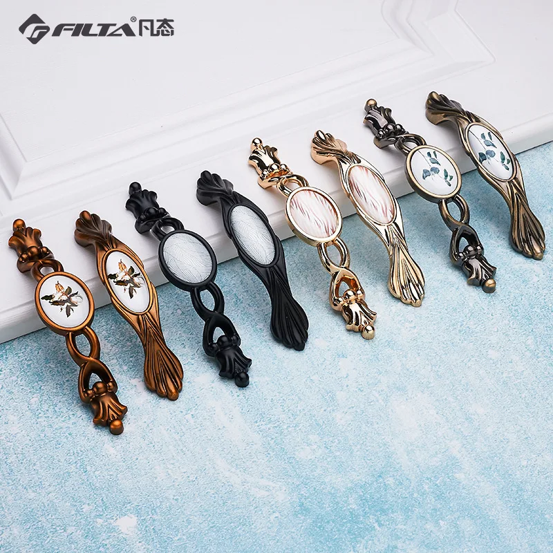 

Where State Light Luxury American-Style Classical Zinc Alloy Glass Handle New Chinese Style Wardrobe Drawer Shoe Cabinet Door Ha