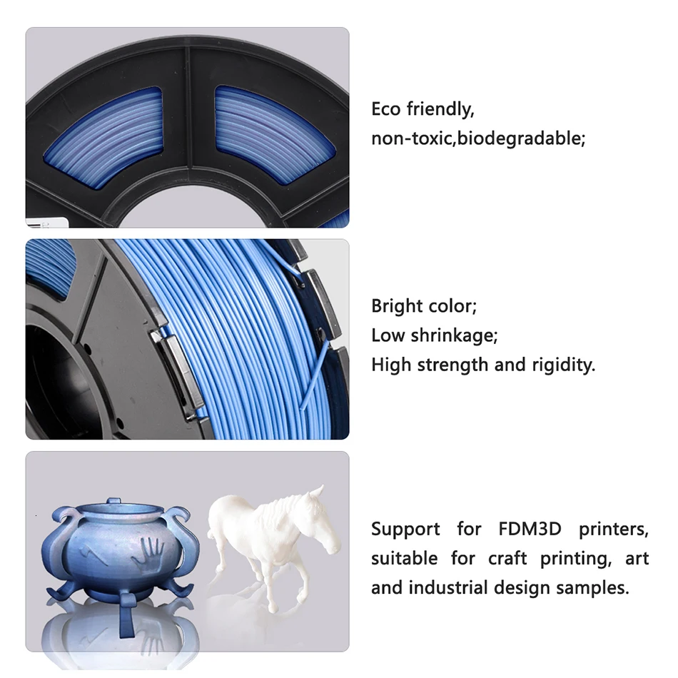 3D Printer Filament PLA Filament Glow In Dark 1.75MM 1kg Spool Low Shrinkage 3D Printing Filament For Children Scribble