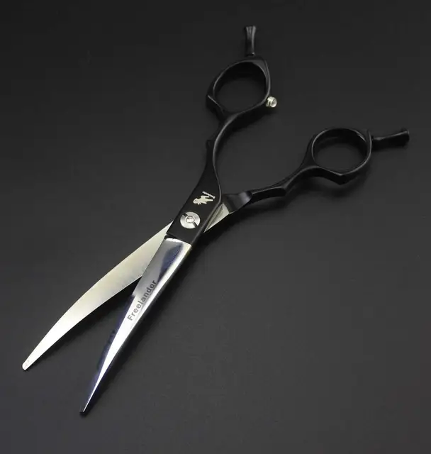 High Quality Professional JP440C 6.5 Inch Pet Curved Scissors Dog Grooming Shears A Type Forehand & Backhand Use blackFL-605C
