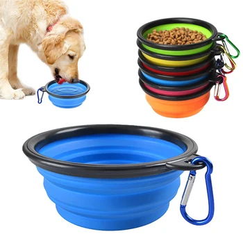 1000ml Travel Folding Silicone Bowl Portable Puppy Food Container Water Feeder Puppy Doggy Food Container Dog Accessories